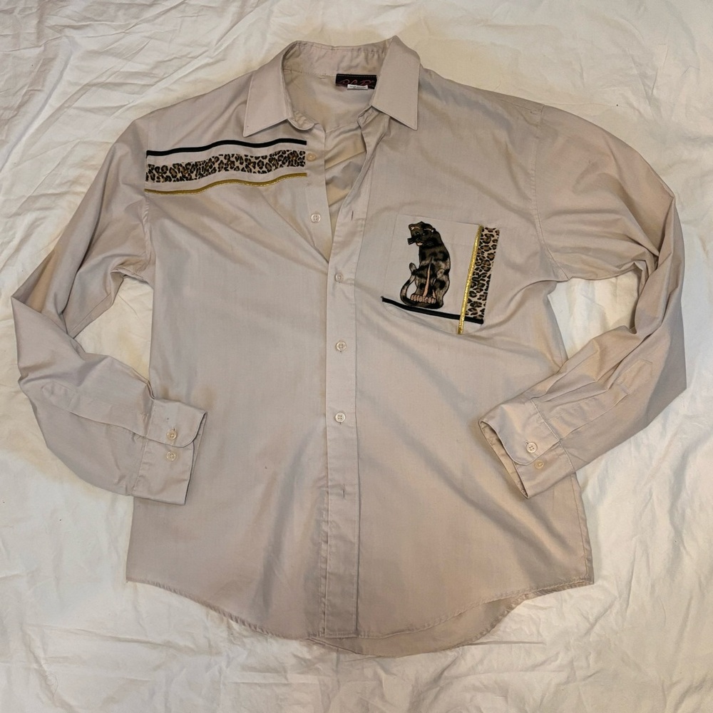 Vintage Leopard Button down shirt / M